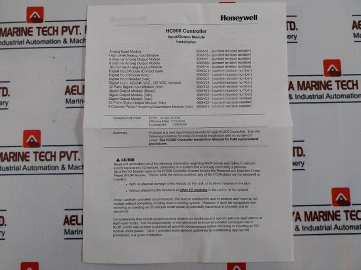 Honeywell 900B08-0202 Controledge 900 Platform 8-channel Analog Output Module