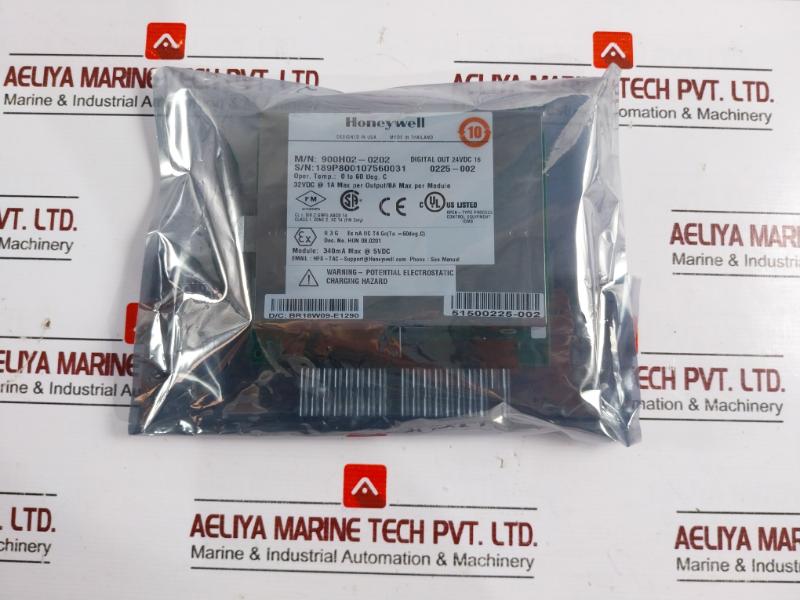 Honeywell 900H02-0202 Digital Output Module 24VDC 16 Points 0225002 51500225-002