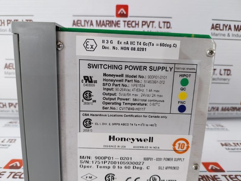 Honeywell 900p01-0101 Switching Power Supply 5v/24v 58w Npe1534 51450991-002