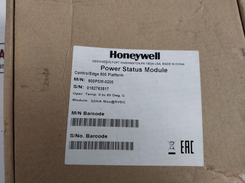 Honeywell 900psm-0200 Power Status Module Control Edge 900 22ma Max