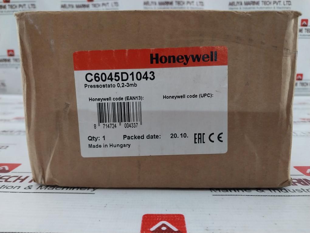 Honeywell C6045D1043 Gas/ Air Pressure Switch 220/240Vac 8 714724 004337