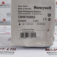 Honeywell C6097A3053 Gas Pressure Switch 240Vac 1/4" Npt