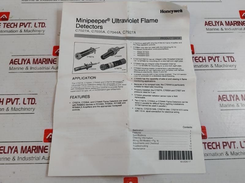 Honeywell C7027A 1023 Minipeeper U/V Flame Detector Sensor