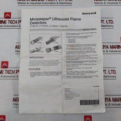Honeywell C7027A 1023 Ultraviolet Flame Detector Rev A 50052243-002 8 Ft Lead