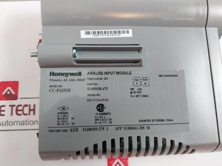 Honeywell Cc-paix02 Hart Analog Input Module 51405038-475 (High-level, G3) 24 Vdc