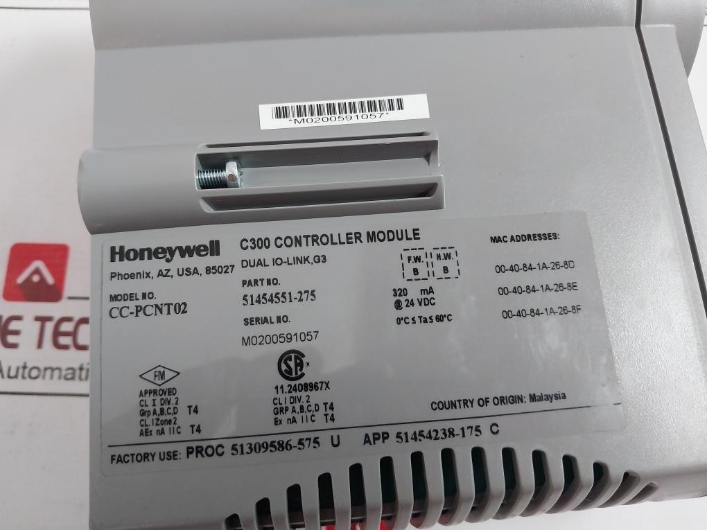 Honeywell Cc-pcnt02 C300 Controller Module 51454551-275 24 Vdc 320Ma