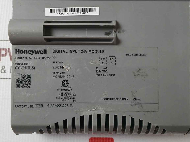 Honeywell Cc-pdil51 Digital Input Module 24v 95ma 51306955-275 B