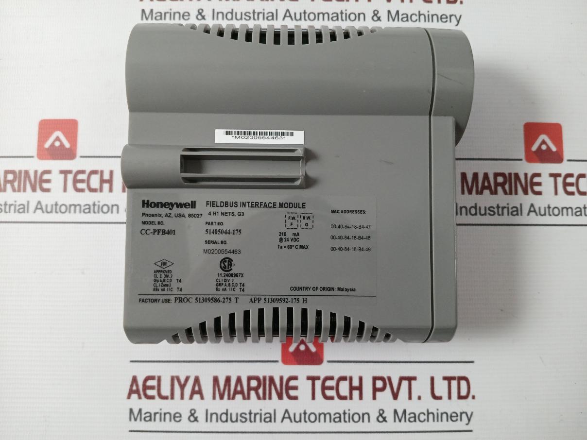 Honeywell Cc-pfb401 Fieldbus Interface Module 51405044-175 210Ma 24 Vdc, 60 C