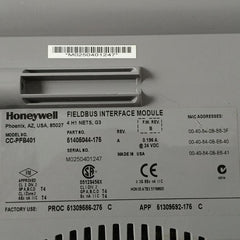 Honeywell Cc-pfb401 Fieldbus Interface Module Rev A 0 196 A 24 Vdc Rev B