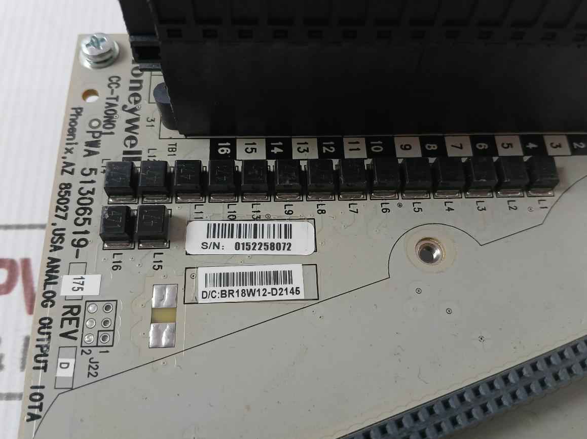 Honeywell Cc-taon01 Analog Output Module I0Ta 24V Pwb 51306518 E108467