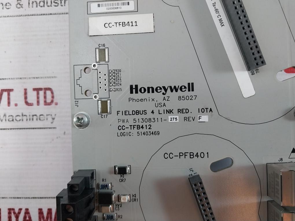 Honeywell Cc-tfb412 Fieldbus Interface Lota Module Rev. F 800Ma/250V