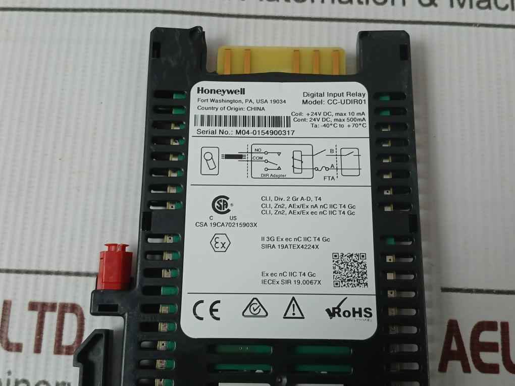 Honeywell Cc-udir01 Digital Input Relay Adapter 24v Dc, Max 10 Ma 19atex4224x