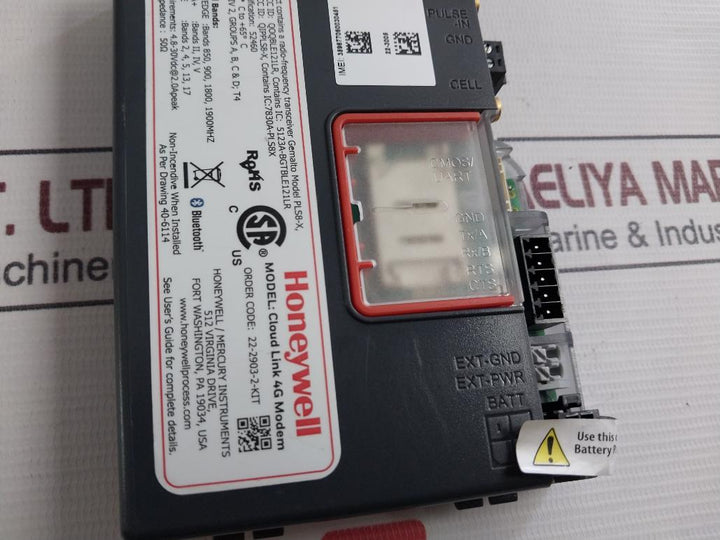 Honeywell Cloud Link 4G Battery-powered Wireless Cellular Modem Rev: C