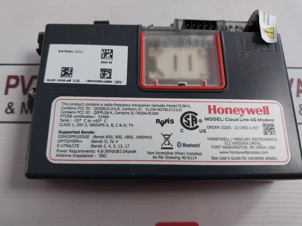 Honeywell Cloud Link 4G Battery-powered Wireless Cellular Modem Rev: C