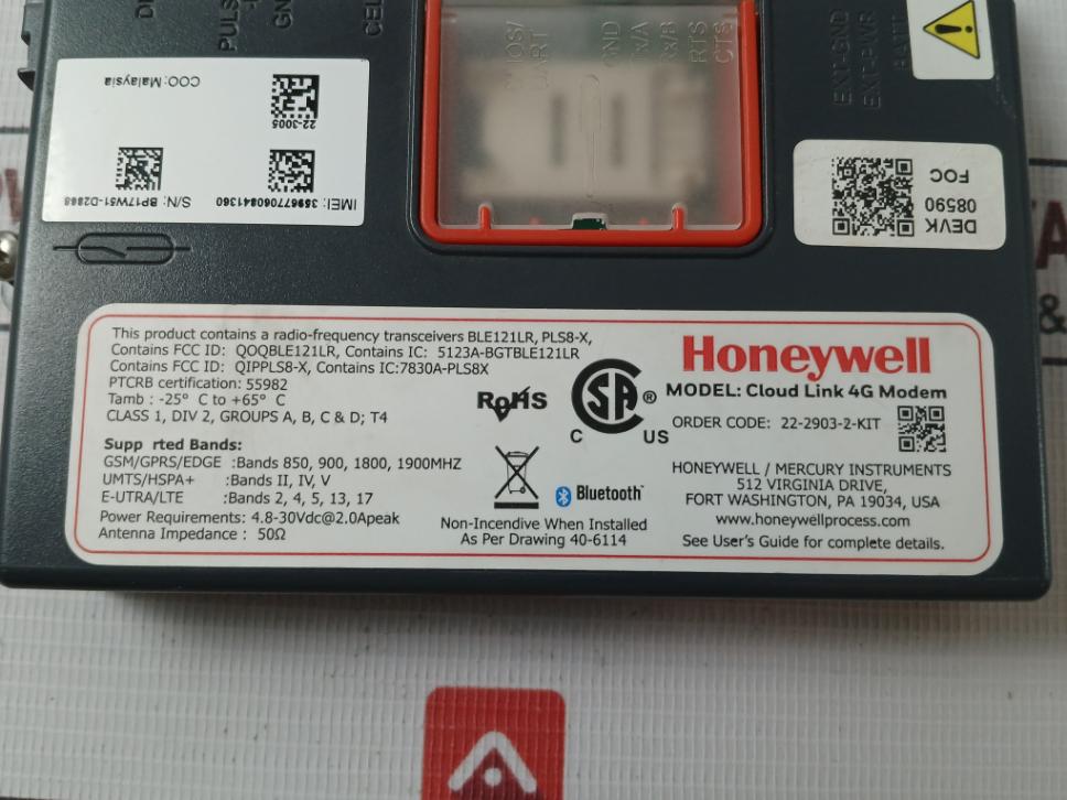 Honeywell Cloud Link 4G Modem 50Ω 4.8–30 Vdc 2.0A
