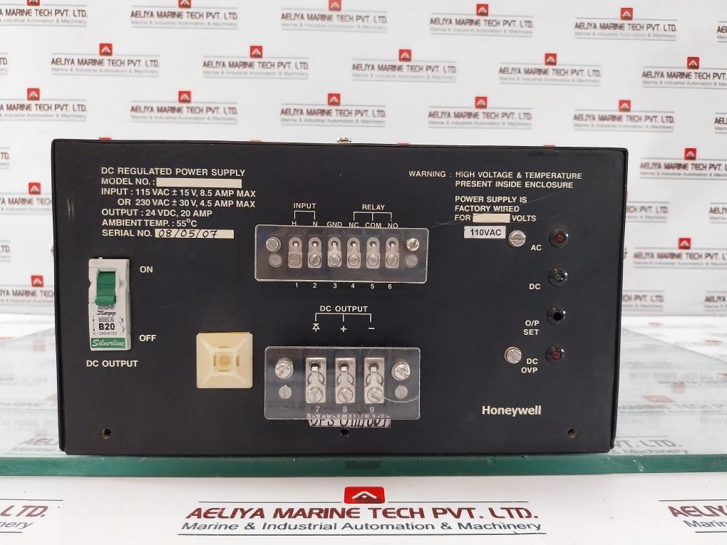 Honeywell Dc Regulated Power Supply 24vdc, 20 Amp Dpsu11110011