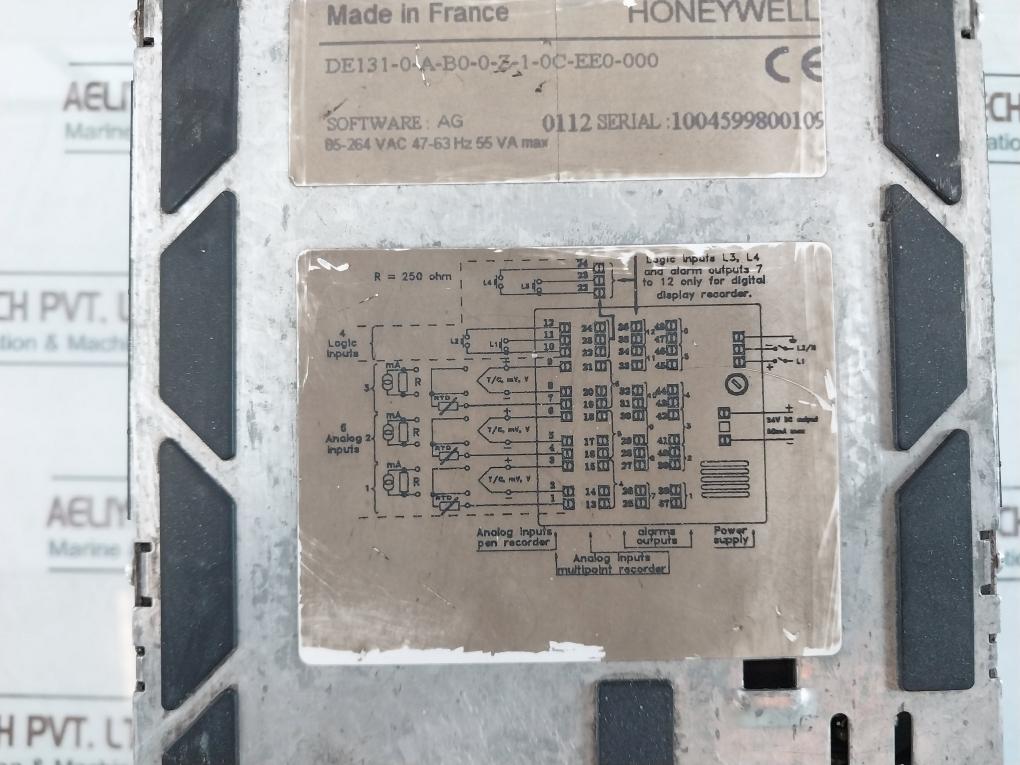 Honeywell De131-0-a-b0-0-z-1-0C-ee0-000 Chart Recorder 85-264Vac 47-63Hz 55Va