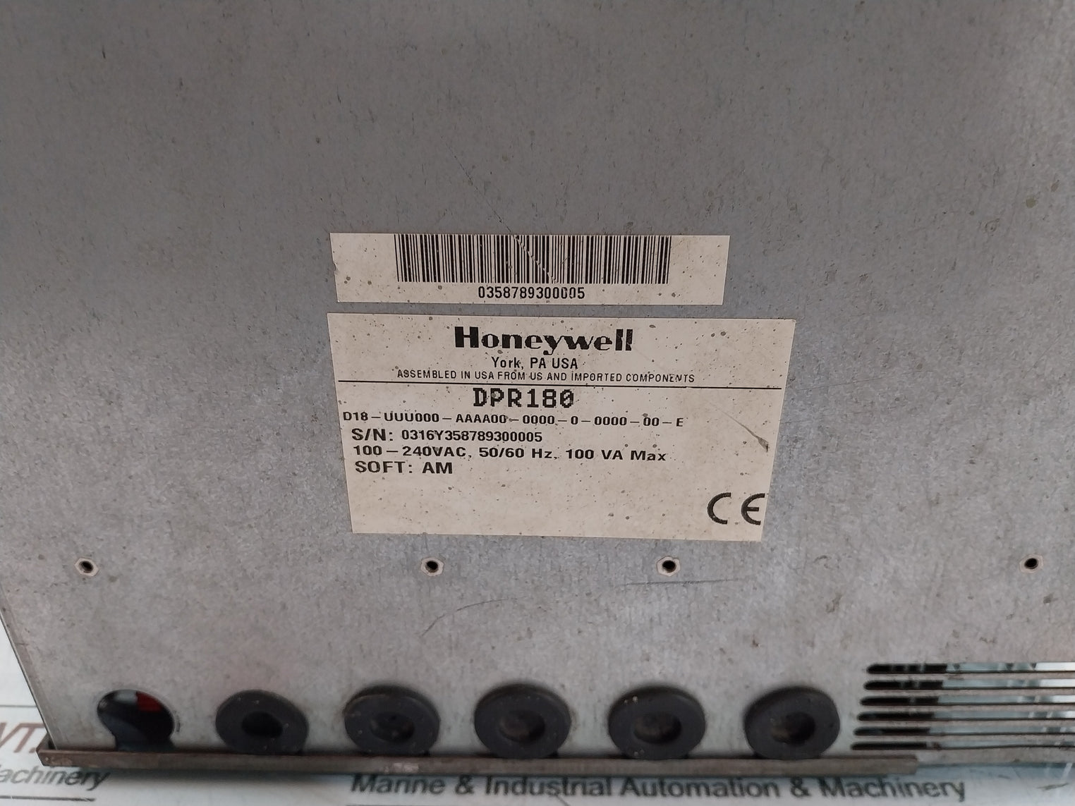 Honeywell Dpr180 Digital Strip Chart Paper Recorder 0358789300005