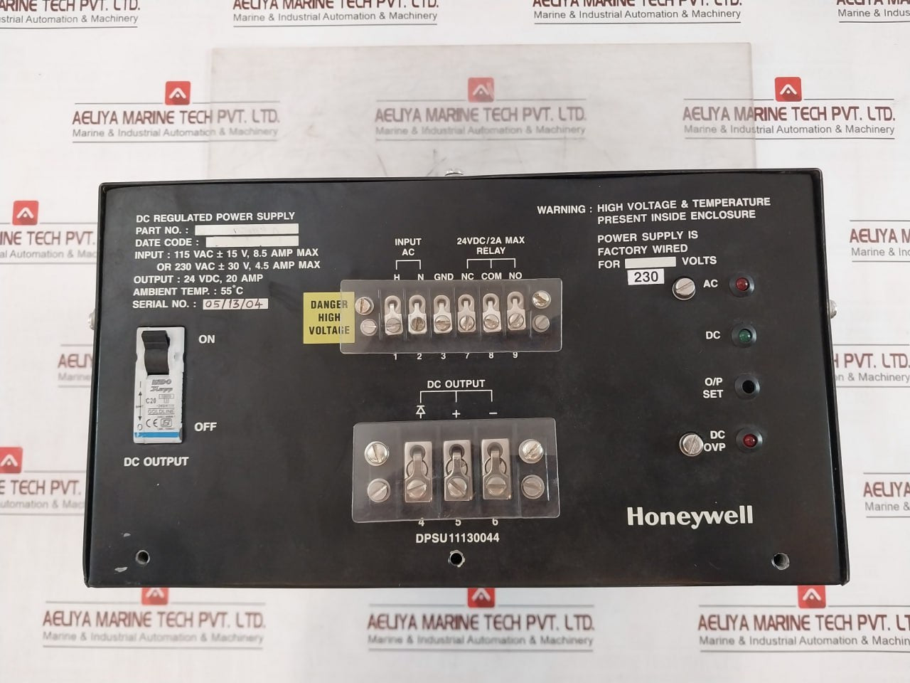 Honeywell Dpsu11130044 Dc Regulated Power Supply 115Vac 15V 8.5 Amp Max 24Vdc