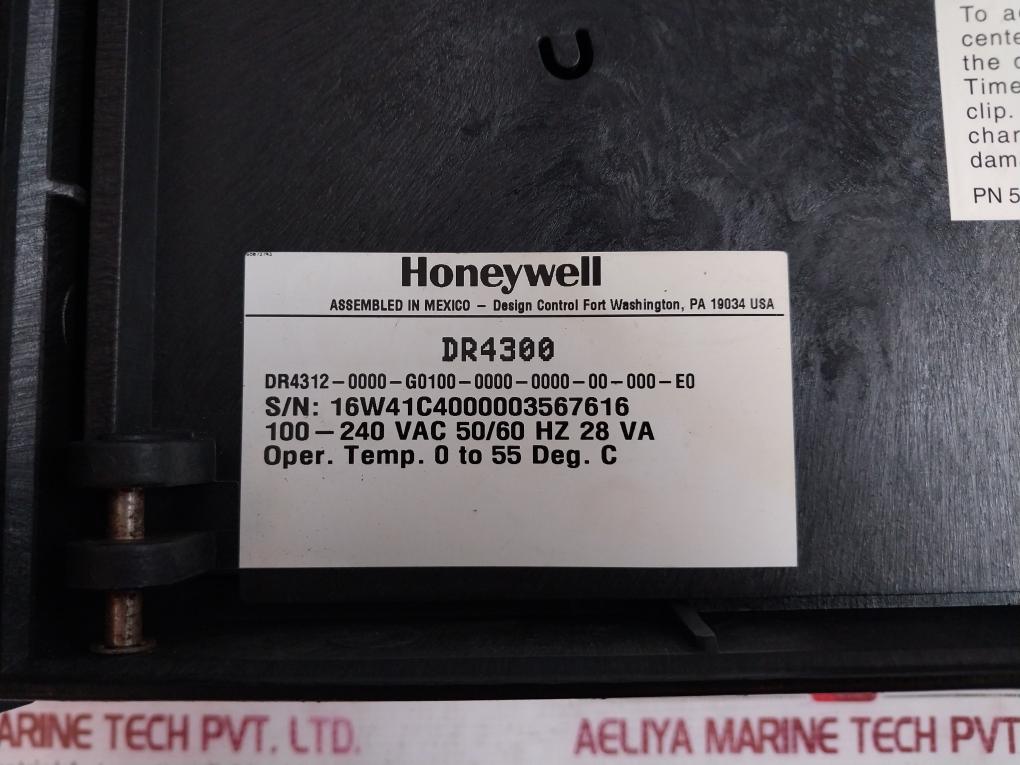 Honeywell Dr4300 Circular Chart Recorder Rev C 24V 50Ma 100-240Vac 50/60Hz 28Va