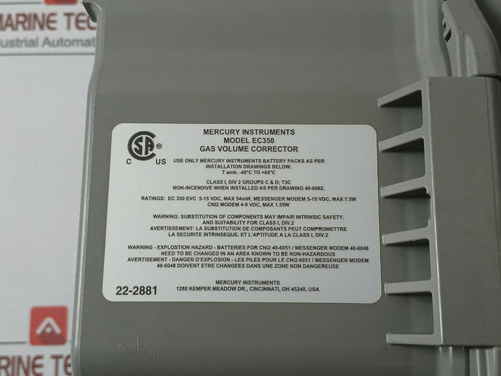 Honeywell Ec350 Electronic Gas Volume Corrector 5-15Vdc Max 54Mw Fdev-11521