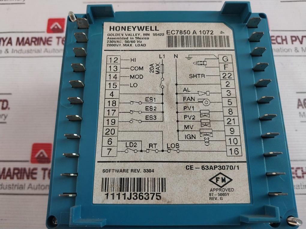 Honeywell Ec7850 A 1072 Burner Control