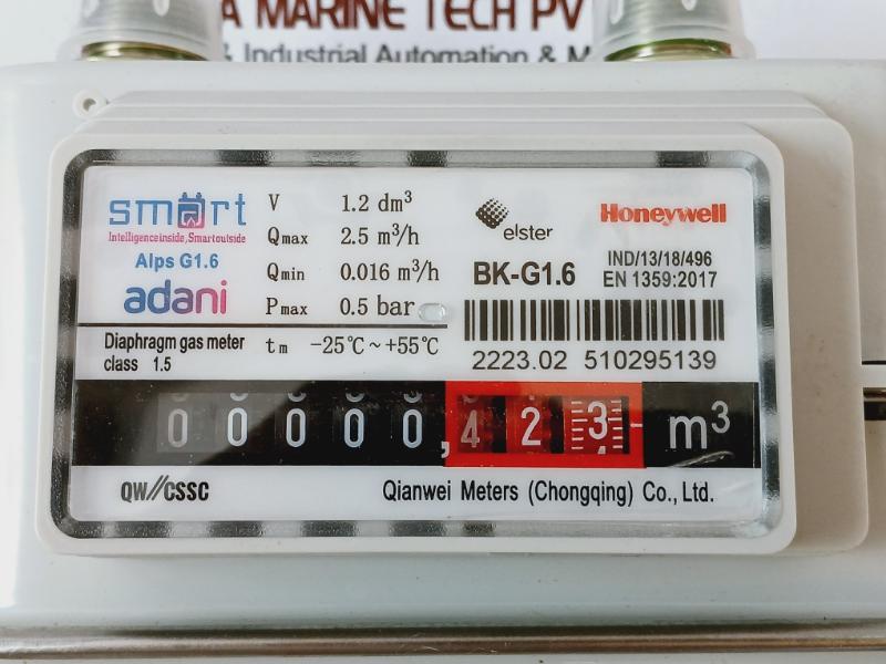 Honeywell Elster Bk-g1.6 Diaphragm Gas Meter Instruction Manual