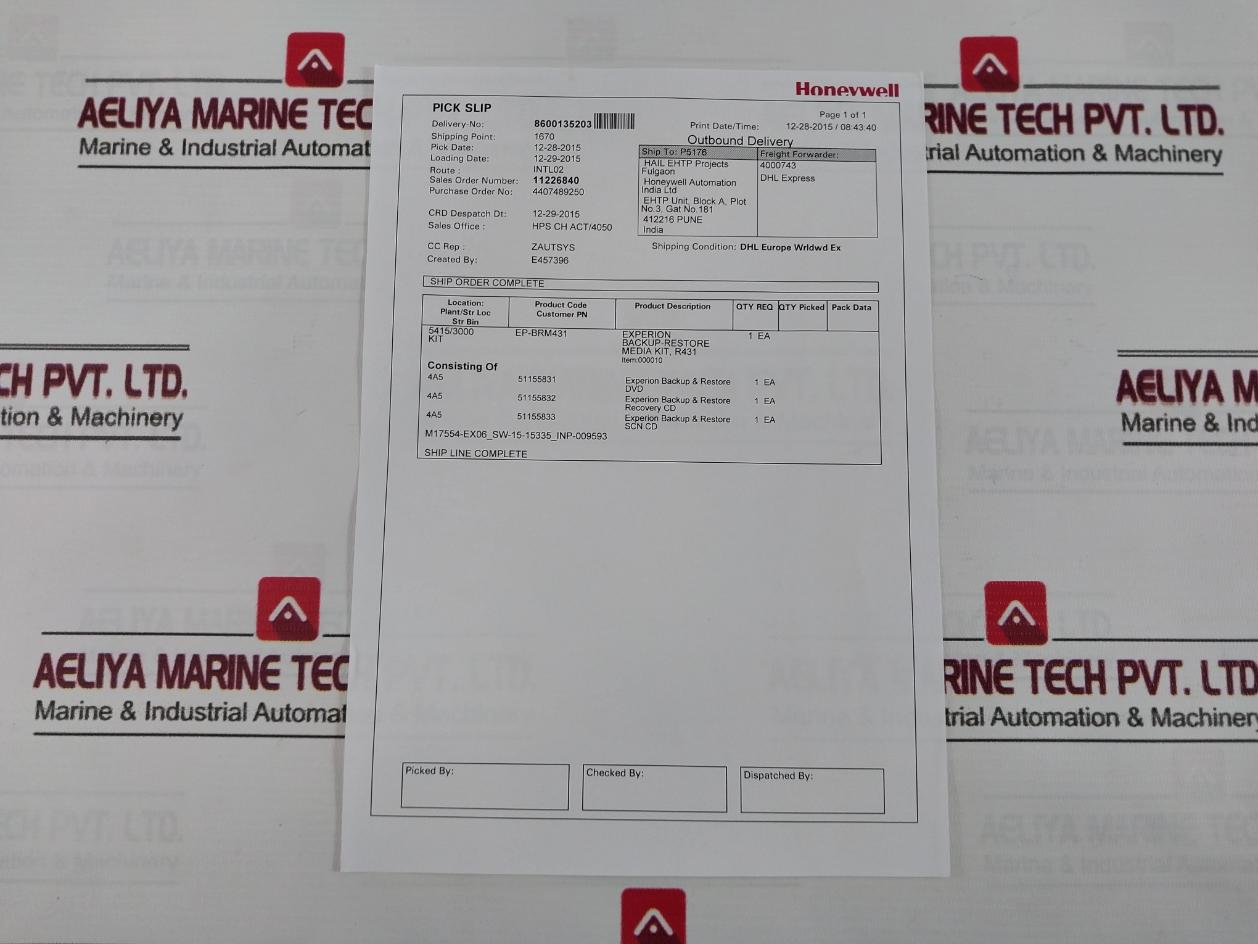 Honeywell Experion Backup-restore Media Kit R431 1-4N7Tzs2