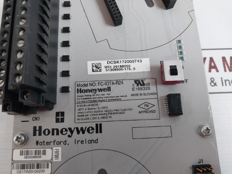 HONEYWELL FC-IOTA-R24 RIO IOTA Redundant IO Termination Assembly 24 VDC 10A