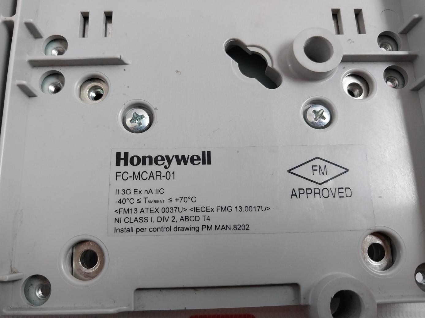 Honeywell Fc-mcar-01 Mounting Plate Rack Panel 24Vdc Max 40A Rev 1