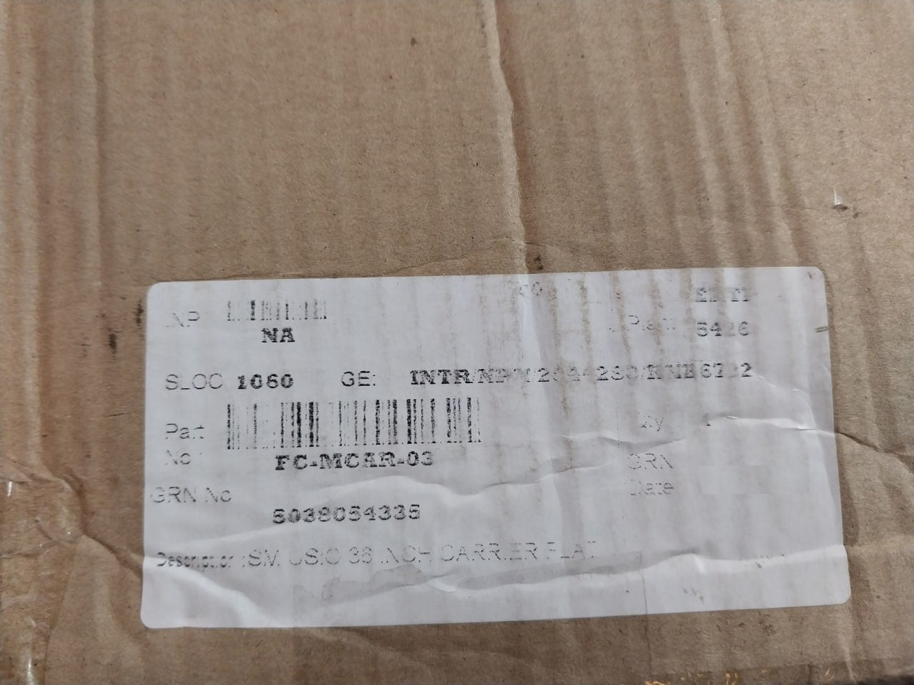 Honeywell Fc-mcar-03 Panel Mounted Carrier 51454929-100 2060900