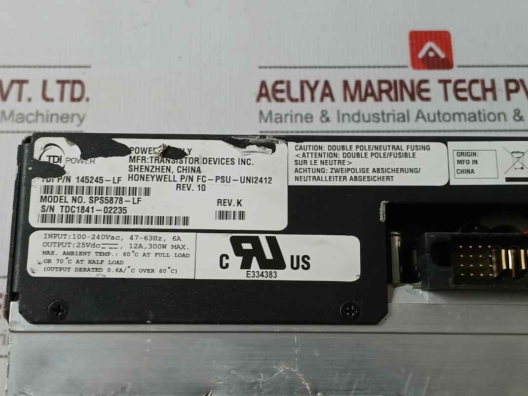 Honeywell Fc-psu-uni2412 Tdi Power Supply Unit Sps5878-lf 100-240vac 47-63hz 6a