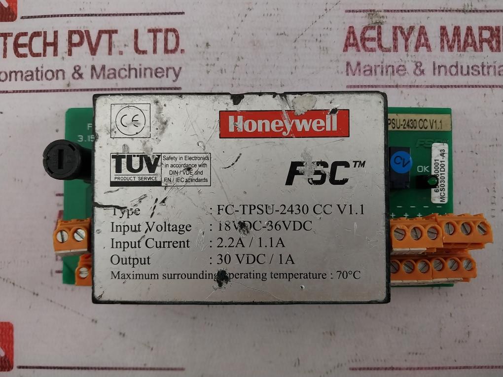 Honeywell Fc-tpsu-2430 Cc V1.1 Power Supply Converter 18Vdc-36Vdc 30Vdc/1A