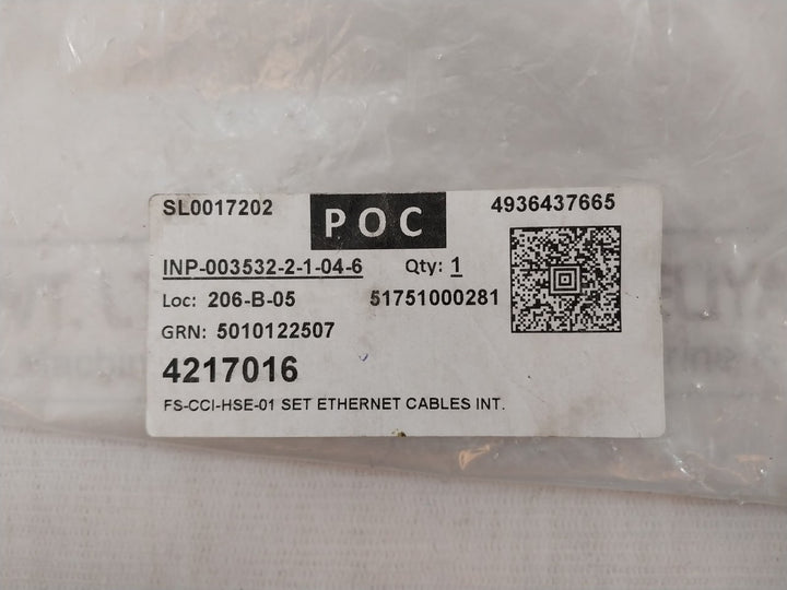 Honeywell Fs-cci-hse-01 Amp Ethernet Cable Set 51751000281
