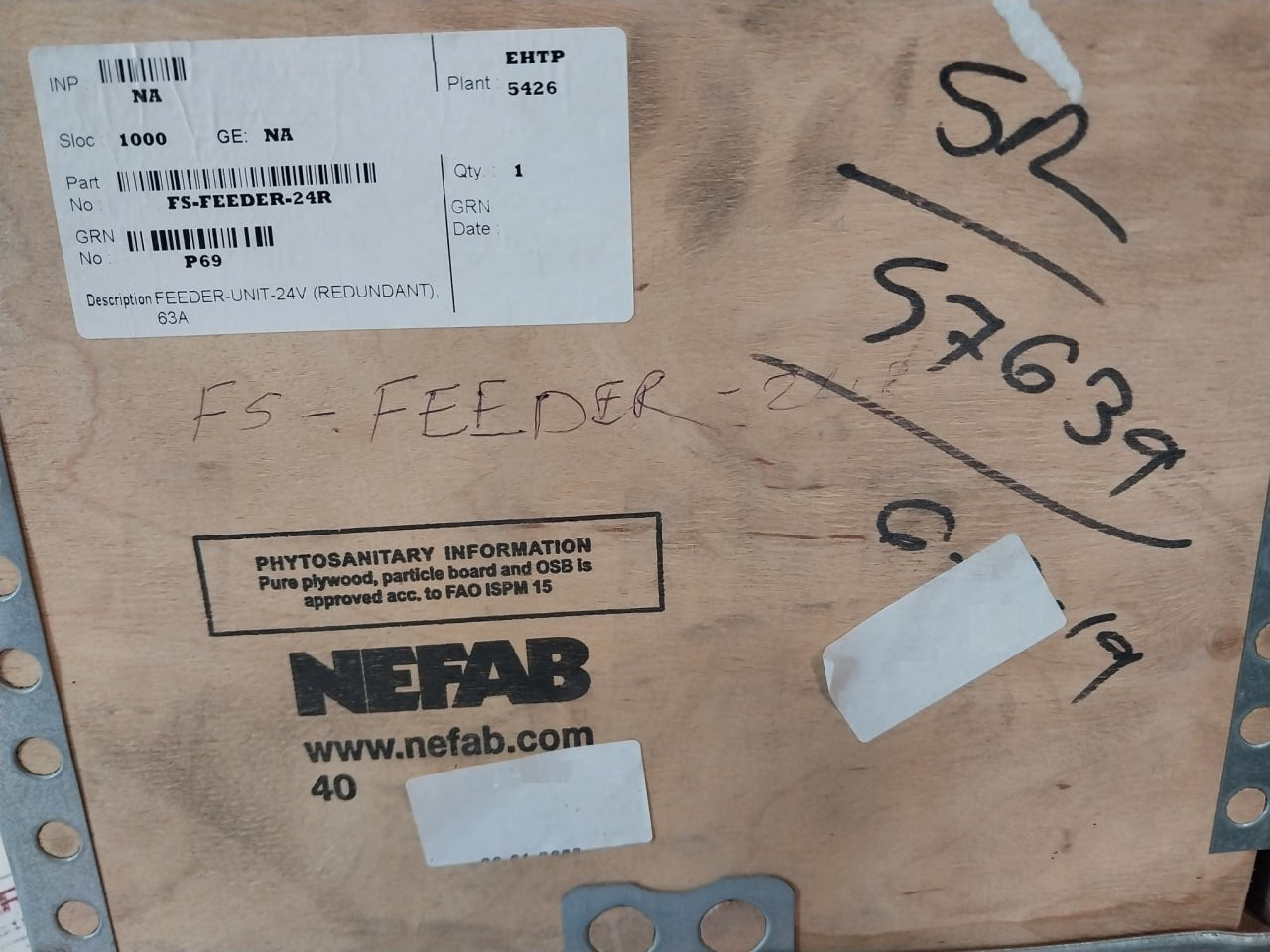 Honeywell Fs-sif-24 Feeder Unit Rev 1.0 E168320 24Vdc 6192710187 63A