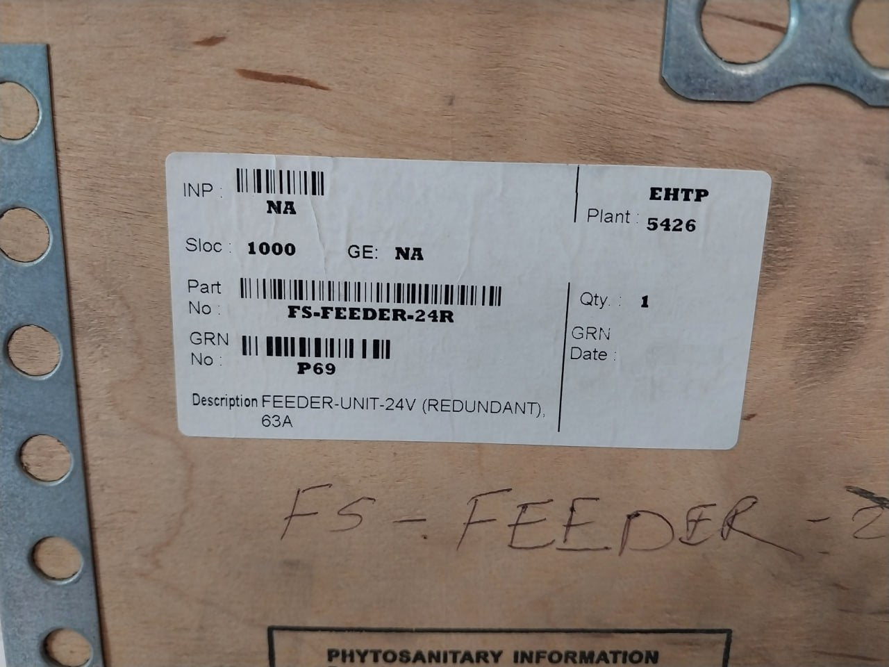 Honeywell Fs-sif-24 Feeder Unit Rev 1.0 E168320 24Vdc 6192710187 63A