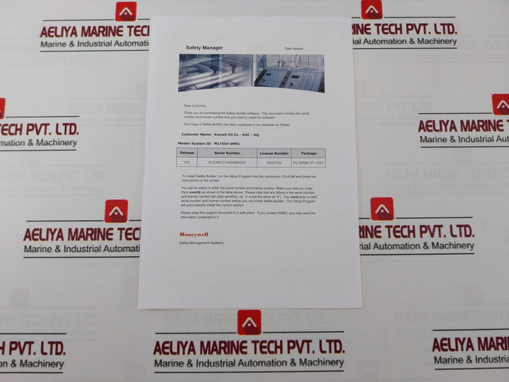 Honeywell Fs-smsb-1522Cd-n Safety Builder + User Doc Software Cd Kit
