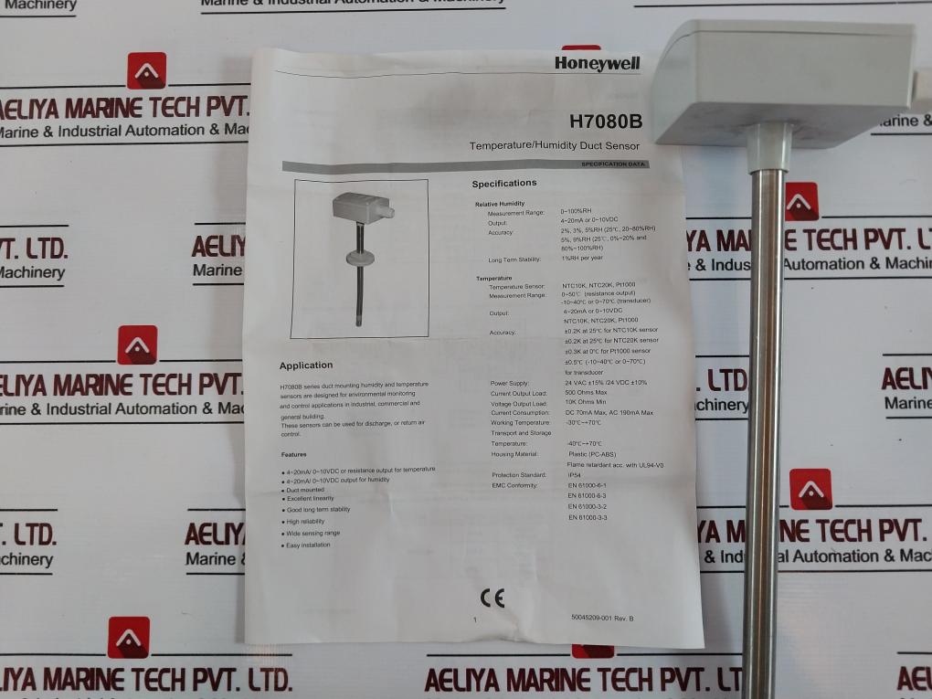 Honeywell H7080B3273 Temperature Humidity Sensor 50039756-010 H7080B