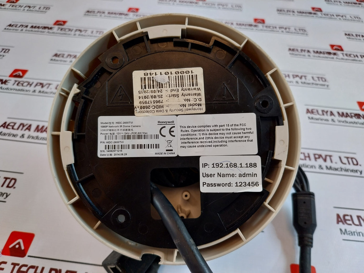 Honeywell Hidc-2600Tvi 1080P Network Ir Dome Camera, 12V/24V