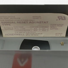 Honeywell Controller Manual Reset 120/240Vac L4008E 1156