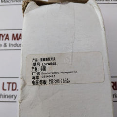 Honeywell Lsyab6b Heavy Duty Limit Switch Standard Duty Nema B600 10amps 600vac