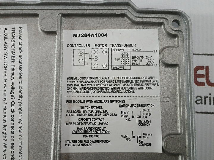 Honeywell Modutrol Actuator With Modulating Control 20A, 240 Vac M7284A1004