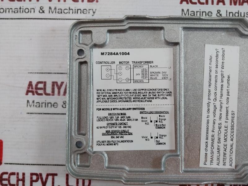 Honeywell M7284A1004 Modutrol Iv Motor Rev G 15 Va 120V 50/60Hz Series 72