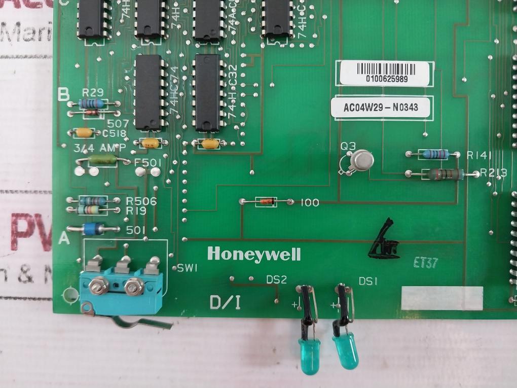 Honeywell Mc-pd1X02 Digital Input Module 51304485-150 D1 94V-0 Rev: B 0100625989