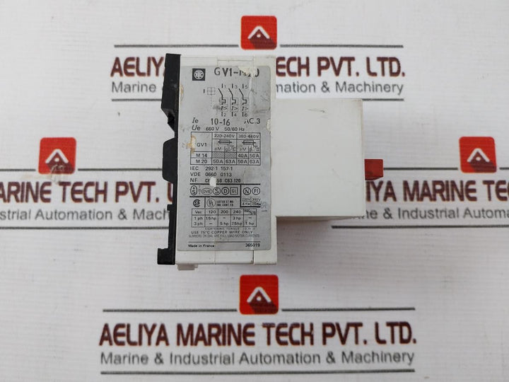 Telemecanique Gv1-m20 Circuit Breaker 10-16A 660V 50/60Hz