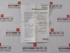 Honeywell Mp909E 1463 1 Pneumatic Damper Actuator Rev 4