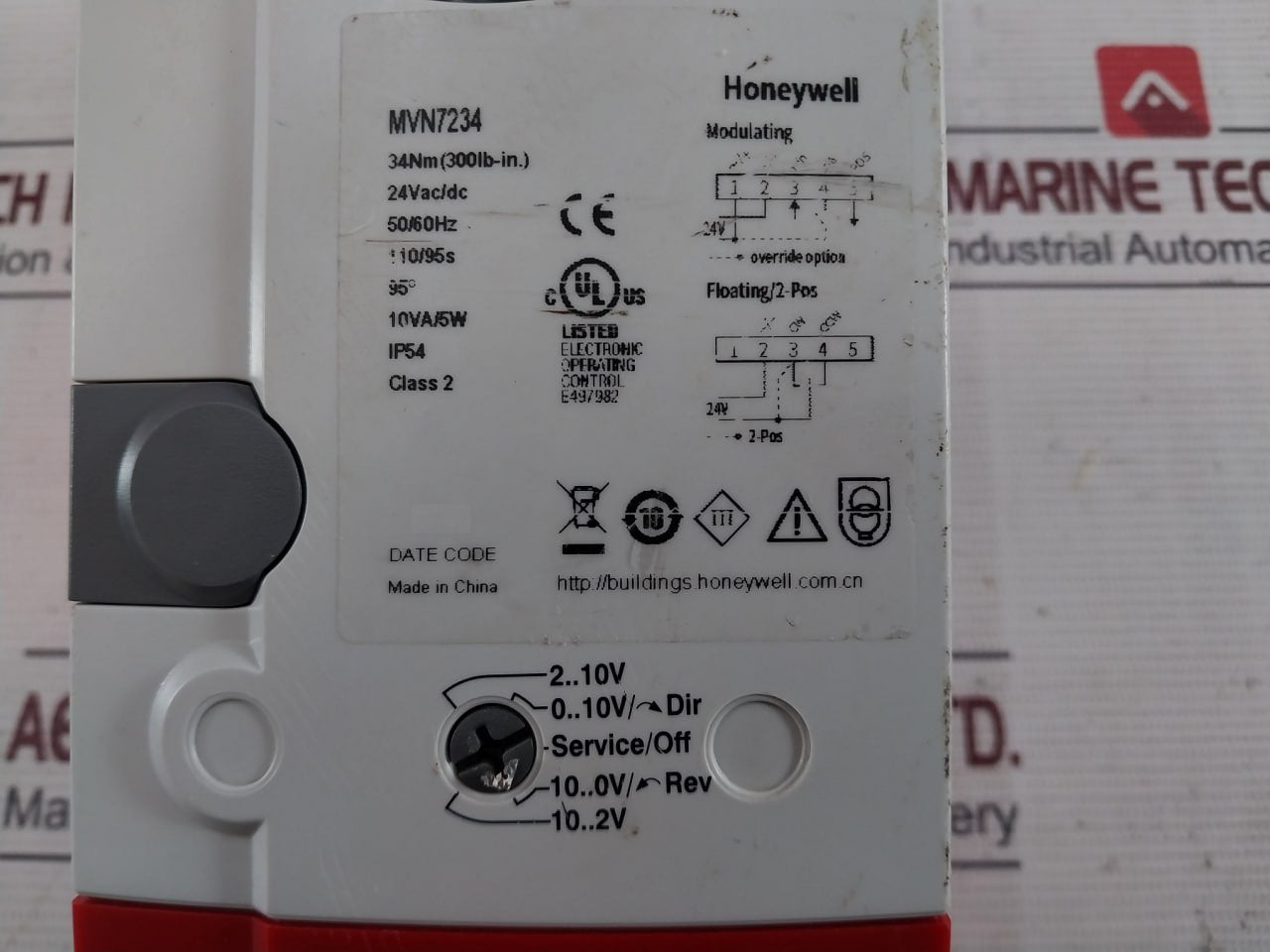 Honeywell Mvn7234 Ball Valve Actuator 24Vac/Dc 50/60Hz Ip54