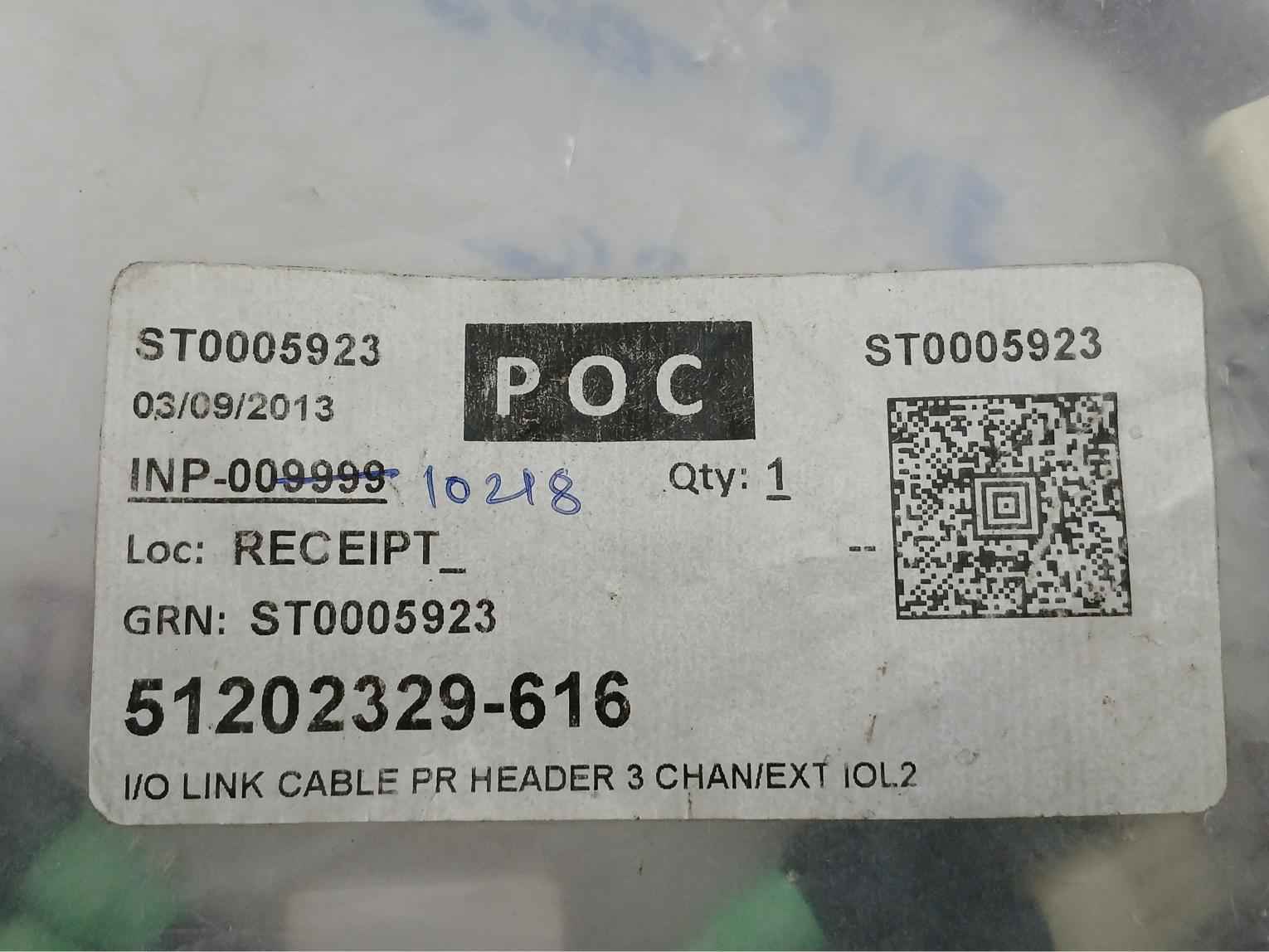 Honeywell New I/O Link Cable Pr Header 3 Chan/Ext Iol2 Set Part No: 51202329-616 Rev. C