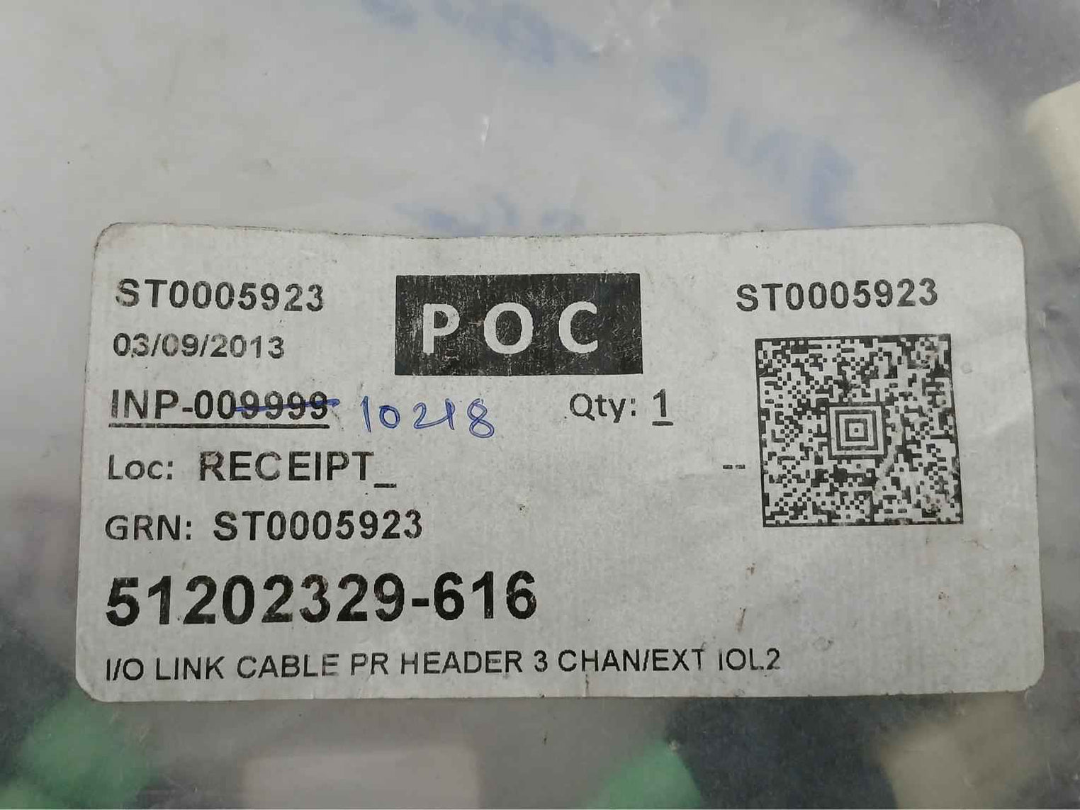 Honeywell New I/O Link Cable Pr Header 3 Chan/Ext Iol2 Set Part No: 51202329-616 Rev. C