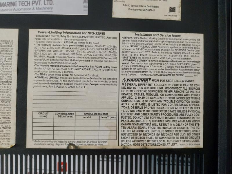 Honeywell Notifier Nfs-320 Intelligent Addressable Fire Alarm Control Panel